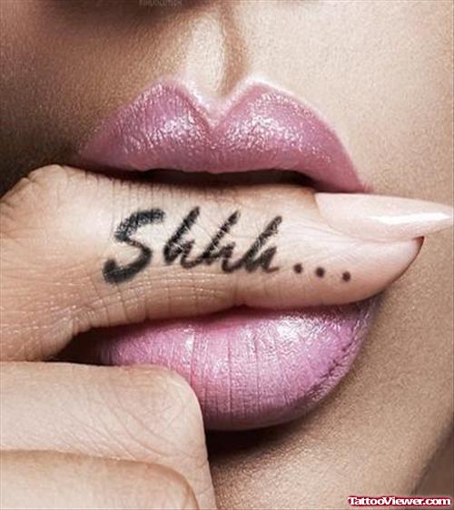Shhh Finger Tattoo