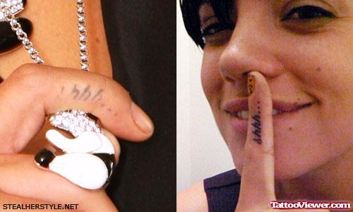 Lily Allen Finger Tattoo