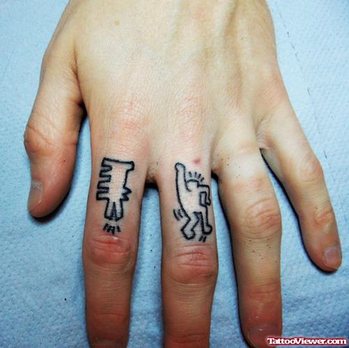 Left Hand Finger Tattoos