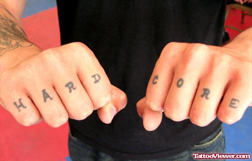 Hard Core Finger Tattoos