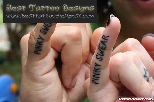 Pinky Swear Tattoo On Index Finger