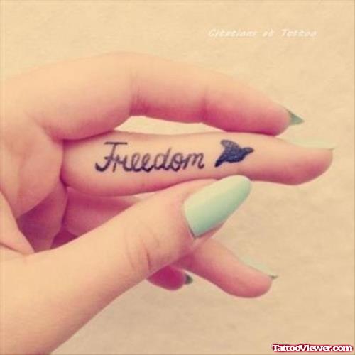 Freedom Flying Bird Finger Tattoo