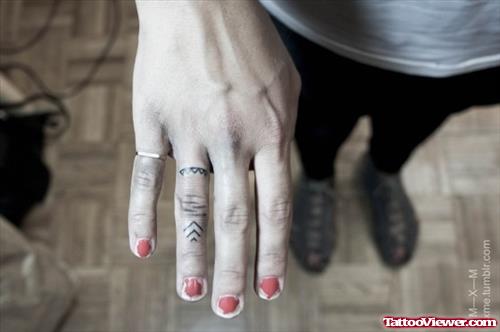 Beautiful Girl With Finger Tattoo