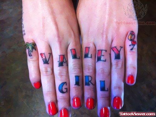 Beautiful Valley Girl Finger Tattoo