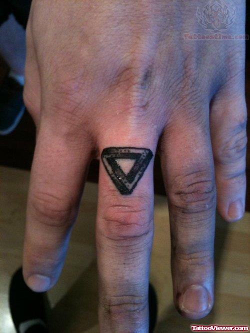 Triangle Tattoo On Finger