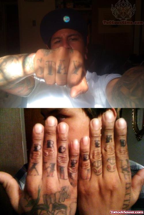 Stay Tattoo on Fingers