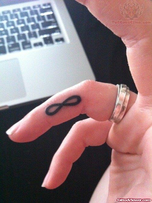 Infinity Symbol Tattoo On Finger