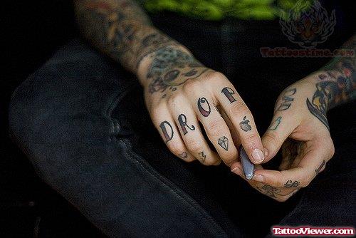 Drop Tattoo On Fingers