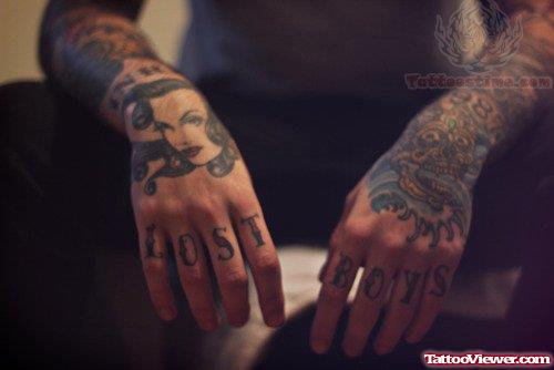 Lost Boys Tattoo On Fingers