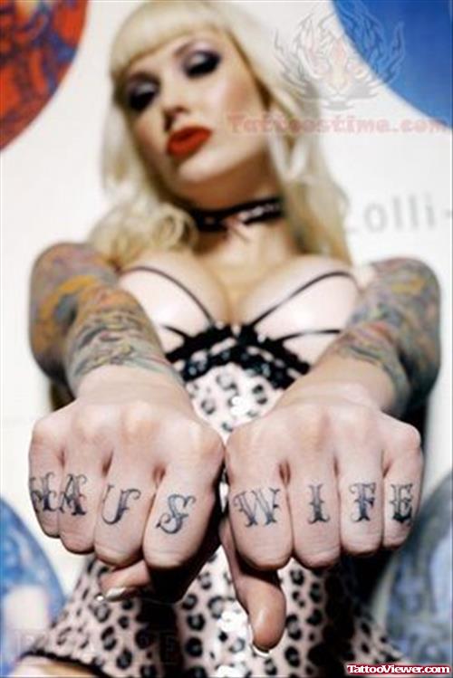 Haus Wife Tattoo On Fingers