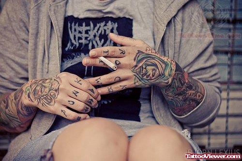 Punk Rock Finger Tattoo