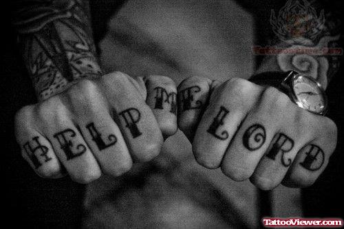 Help Me Lord Tattoo On Finger