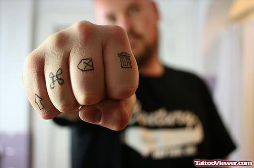 Computer Cursor Tattoo On Fingers