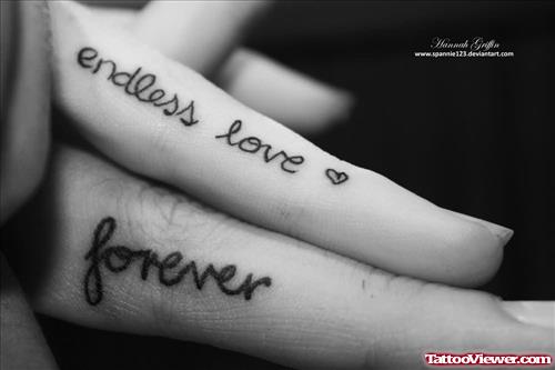 Love Forever Tattoos On Finger