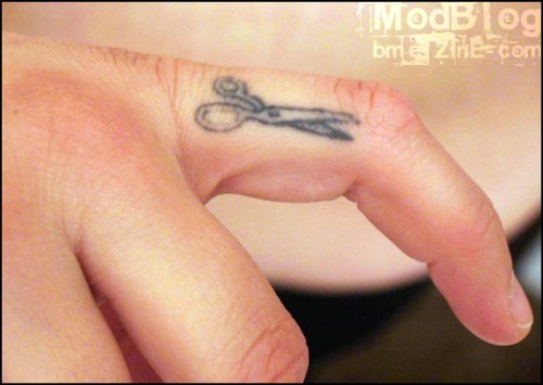 Scissor Finger Tattoo