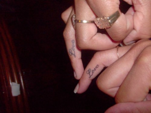 Love Words Finger Tattoos