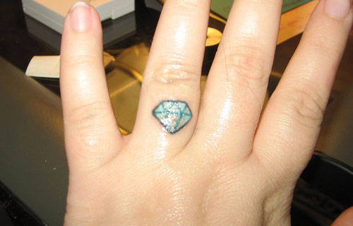 Diamond Ring Finger Tattoo