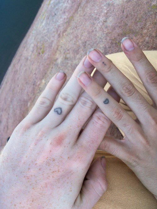 Beautiful Tiny Hearts Finger Tattoos