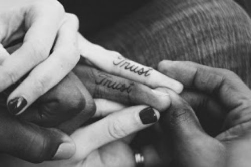 Word Trust Finger Tattoo