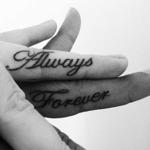 Always Forever Finger Tattoos