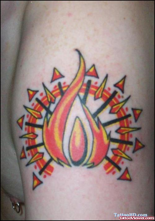 Color Fire n Flame Tattoo