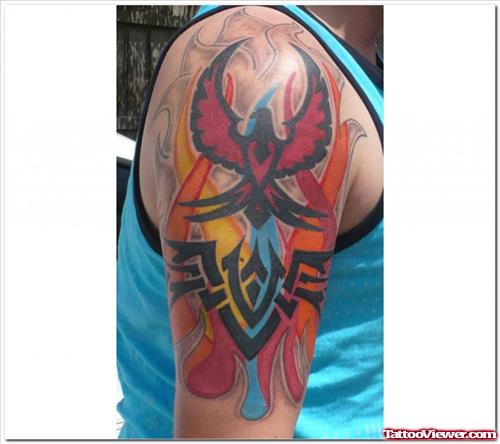 Amazing Fire Flame Tattoo On Right Half Sleeve