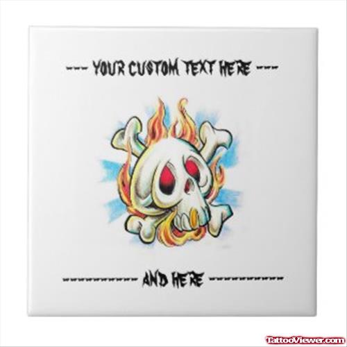 Flaming Danger Skull Tattoo Design