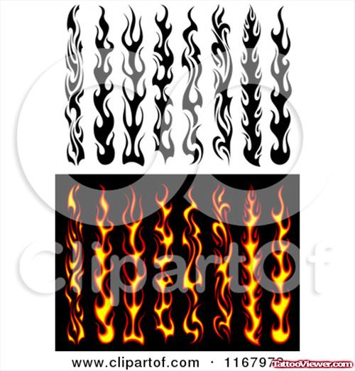 Fire and Flame Tattoos Design
