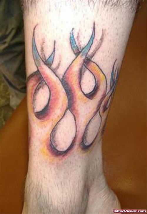 Flames Tattoos On Ankle