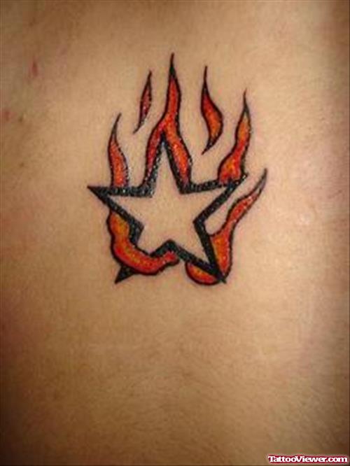 Flaming Star Tattoo