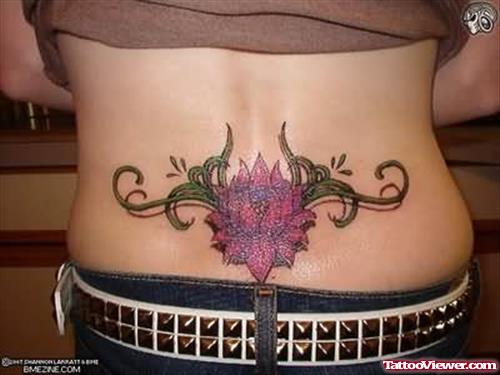 Flame Tattoo Design On Lower Back