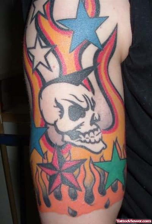 Peter Skull Tattoo Flames