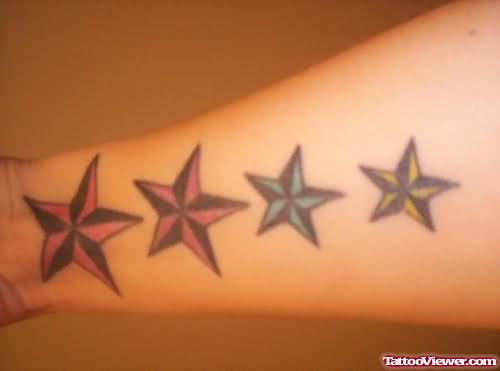 Forearm stars Tattoo On Arm