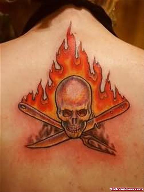 Burning Skull - Fire And Flame Tattoo