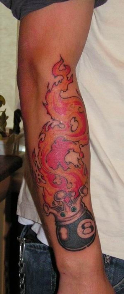 Fire Flame Tattoo On Sleeve