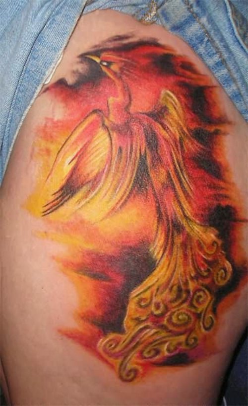 Fire Bird Tattoo For Men