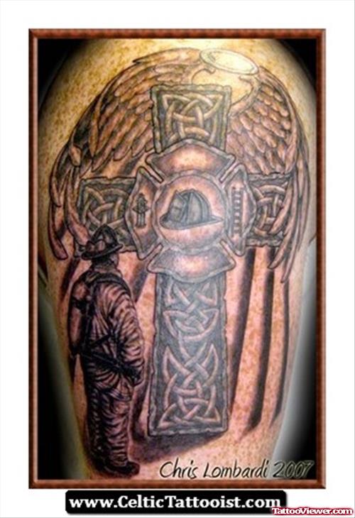 Celtic Firefighter Tattoo Design