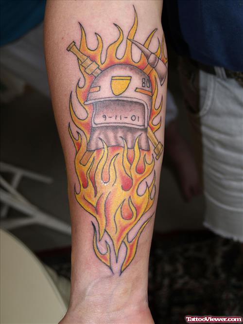Right Forearm Firefighter Tattoo