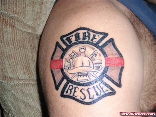 Right SHoulder Firefighter Tattoo
