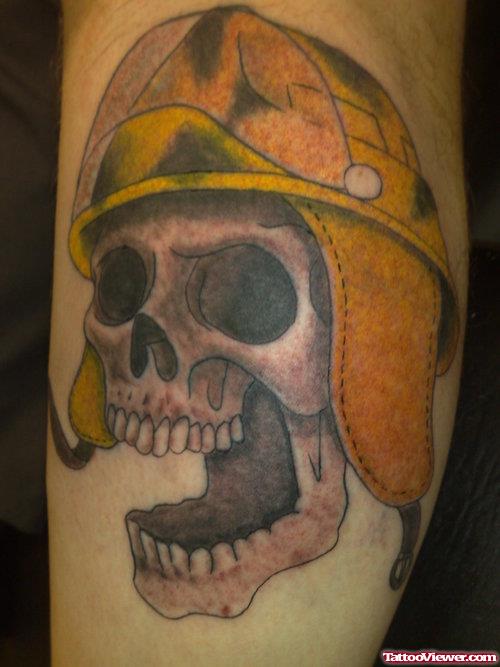 Amazing Firefighter Skull Tattoo