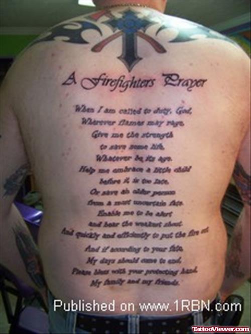 Firefighter Prayer Tattoo