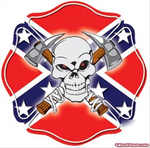 Colored Firefighter Tattoo Design