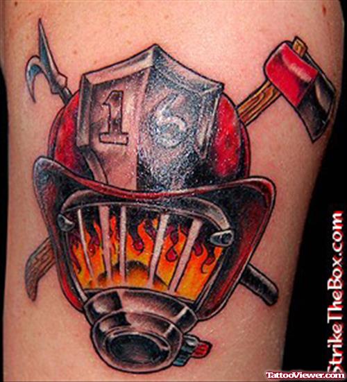 Firefighter Mask Tattoo