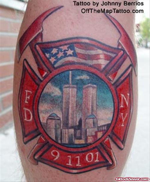 Fire Fighter Building Tattoo