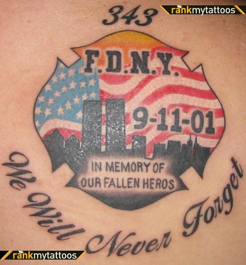 Beautiful Memorial Firefighter Tattoo