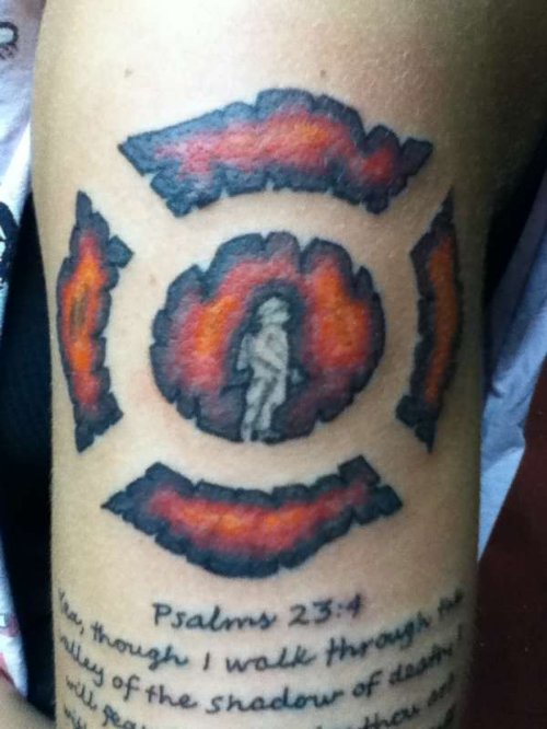 Half Sleeve Firefighter Tattoo