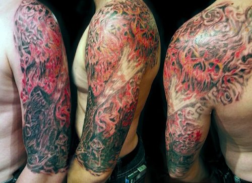 Half Sleeve Firehighter Tattoo