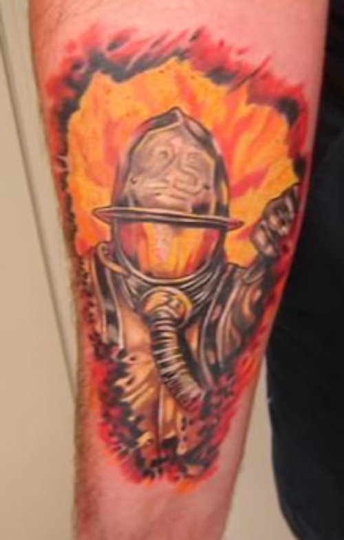 Fire And Fire Man Tattoo