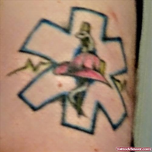 Star of Life tattoo done 18 years ago when I was a rookie.