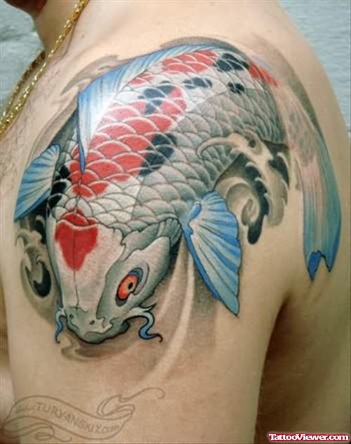 Custom Colour Japanese Koi Fish Tattoo